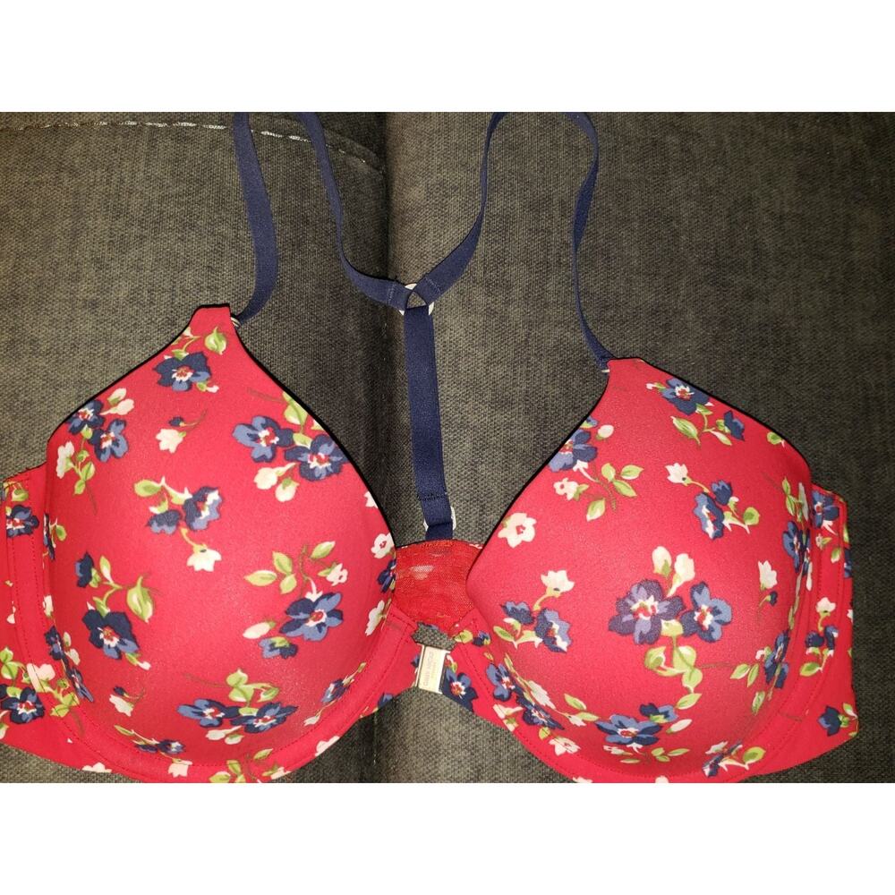 Gilly Hicks Red Floral Anna Bra 34D
